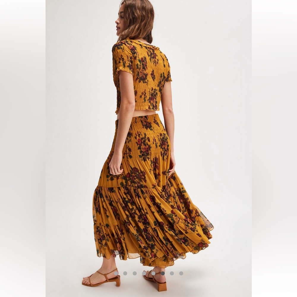 NWT Free People Blooming Romance Set Goldenrod Combo XL - Picture 7 of 9